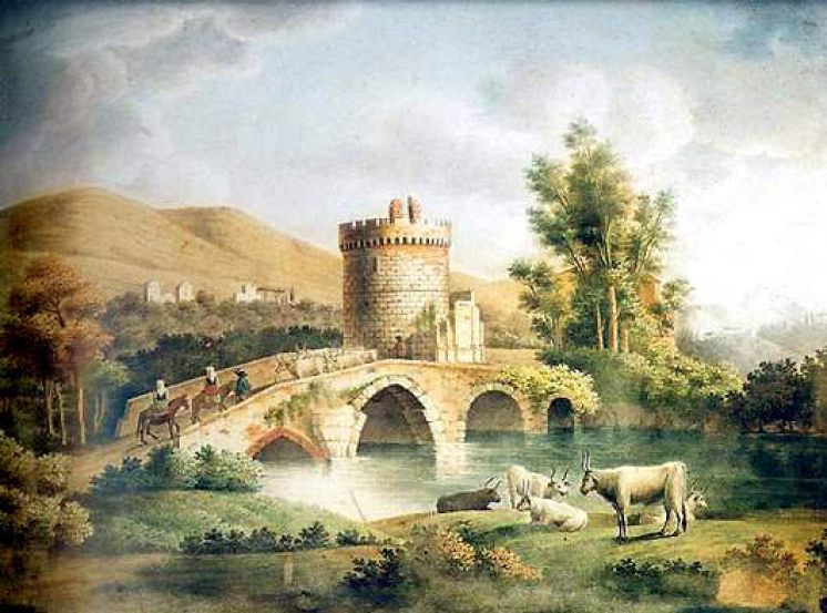 Pietro_della_Valle,_Il_ponte_lucano_sulla_via_di_Tivoli,_1880